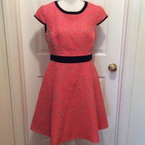 Ted Baker Dress 3 Bright Orange White Black 8/10